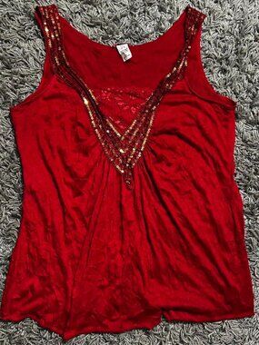 Women’s y2K Plus Size Red Going Out Top Size 2X by Bamboo